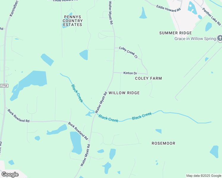 map of restaurants, bars, coffee shops, grocery stores, and more near 8901 Walter Myatt Road in Wake County