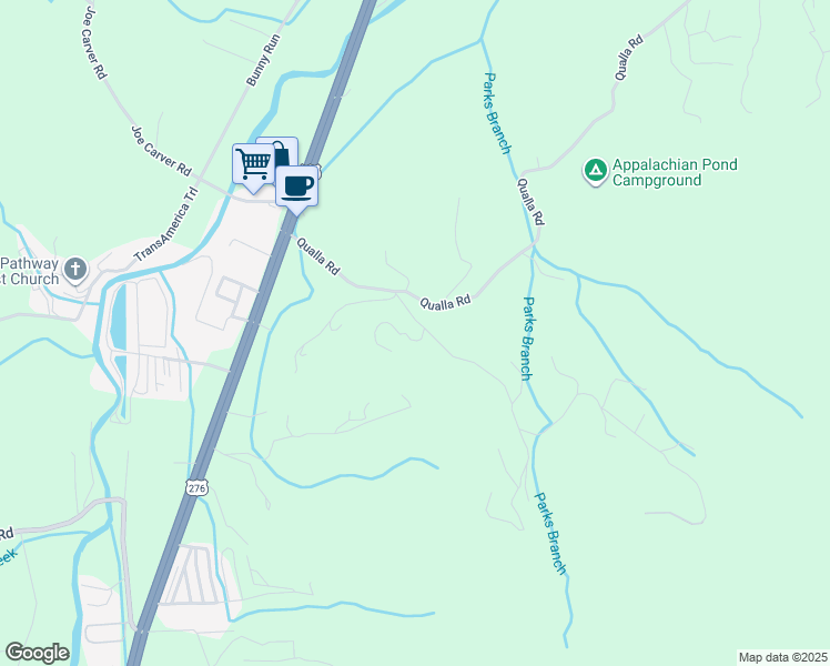 map of restaurants, bars, coffee shops, grocery stores, and more near 57 Minerva Drive in Waynesville