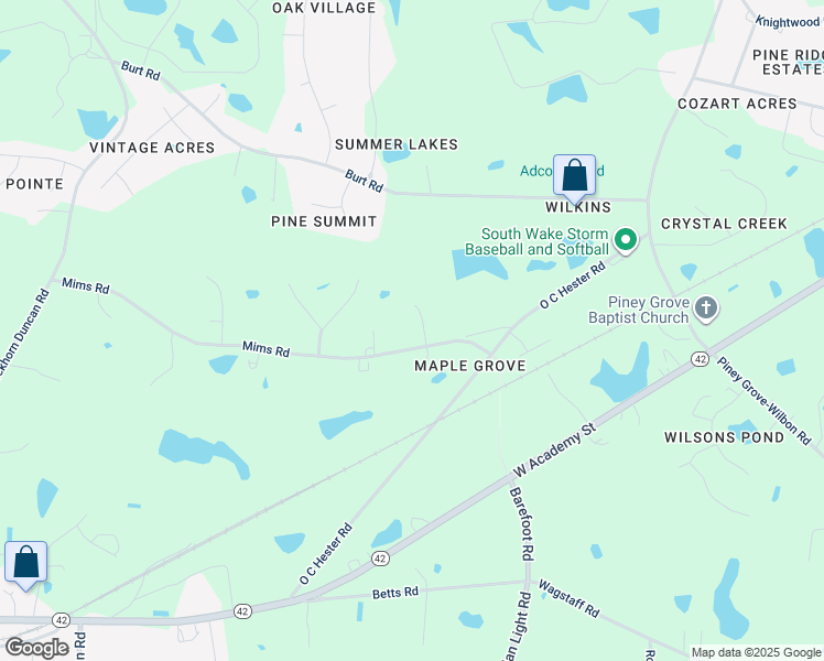 map of restaurants, bars, coffee shops, grocery stores, and more near 5920 Rounder Lane in Holly Springs