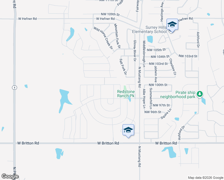 map of restaurants, bars, coffee shops, grocery stores, and more near 10012 Ruger Road in Yukon
