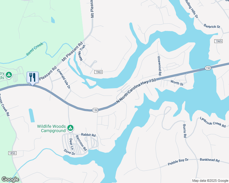map of restaurants, bars, coffee shops, grocery stores, and more near 6788 Emerald Isle Drive in Lake Norman of Catawba