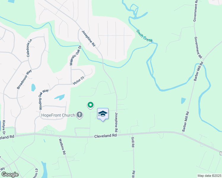 map of restaurants, bars, coffee shops, grocery stores, and more near 36 Grey Hawk Dr in Garner