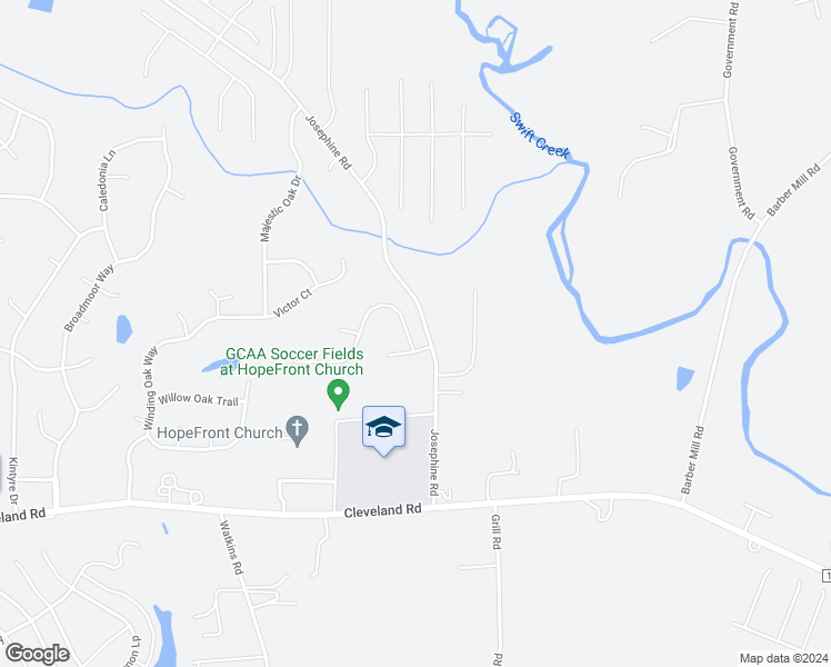 map of restaurants, bars, coffee shops, grocery stores, and more near 36 Grey Hawk Dr in Garner