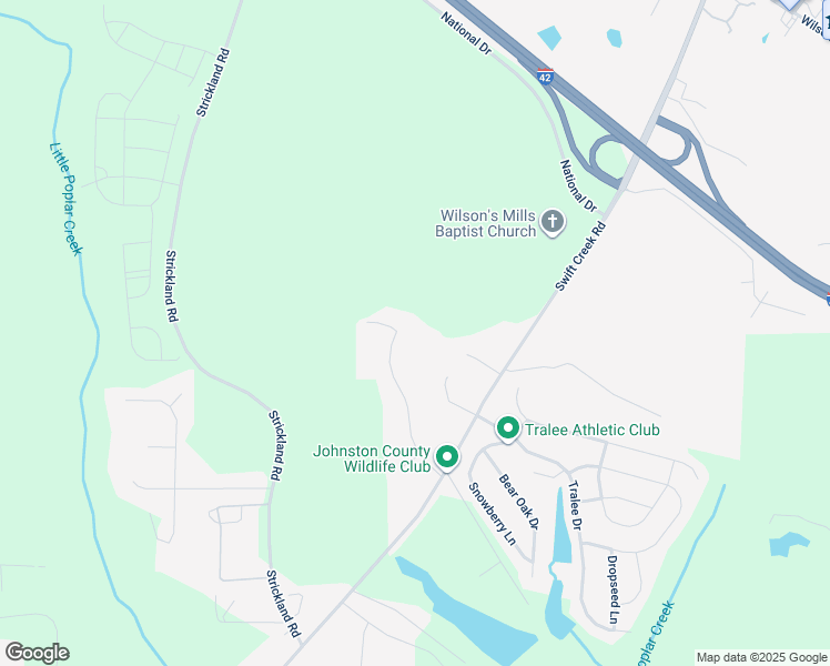 map of restaurants, bars, coffee shops, grocery stores, and more near 120 Powell Drive in Smithfield