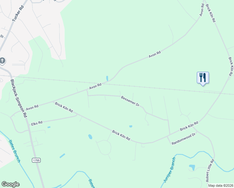 map of restaurants, bars, coffee shops, grocery stores, and more near 3125 Bessemer Drive in Greenville