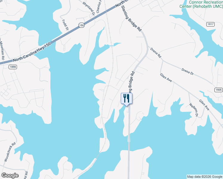 map of restaurants, bars, coffee shops, grocery stores, and more near 7791 Windward Point Dr in Sherrills Ford