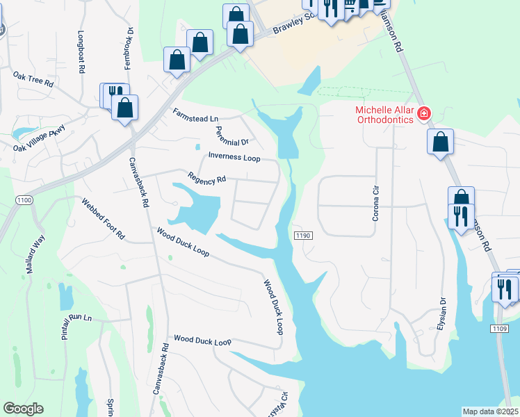 map of restaurants, bars, coffee shops, grocery stores, and more near 179 Hazelton Loop in Mooresville