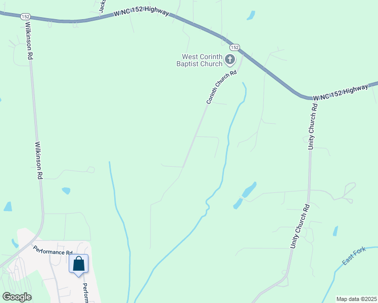 map of restaurants, bars, coffee shops, grocery stores, and more near Corinth Church Road in Mooresville