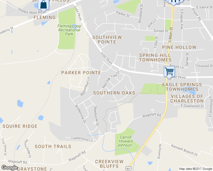 map of restaurants, bars, coffee shops, grocery stores, and more near 513 Spruce Hollow Drive in Fuquay Varina