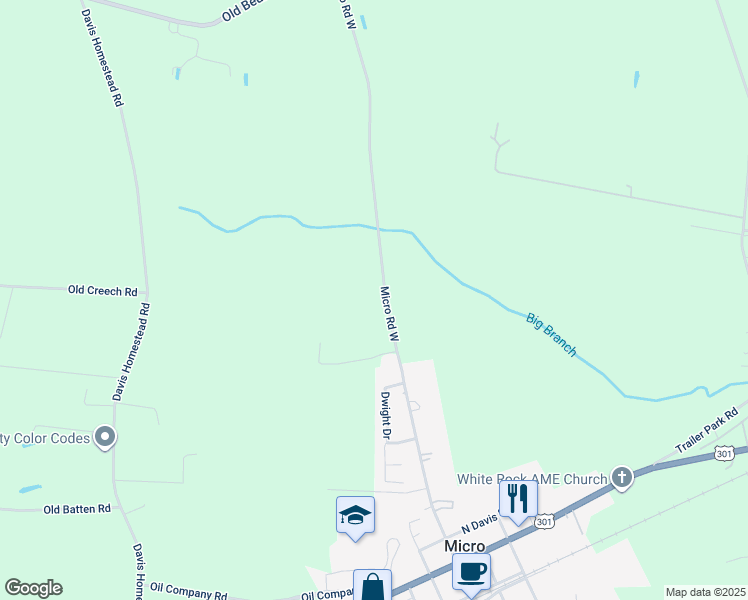 map of restaurants, bars, coffee shops, grocery stores, and more near 1045 Micro Road West in Selma