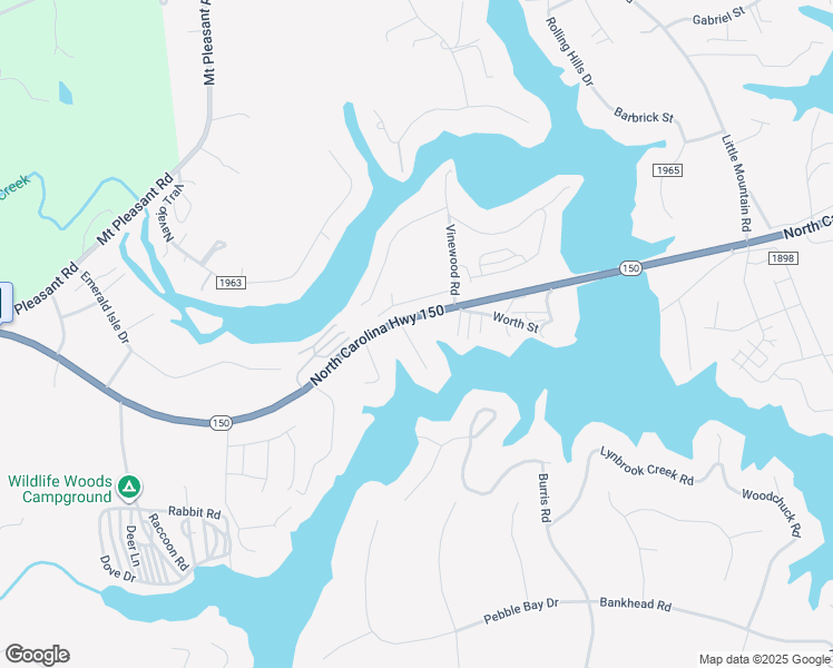 map of restaurants, bars, coffee shops, grocery stores, and more near 4418 Hill Street in Sherrills Ford