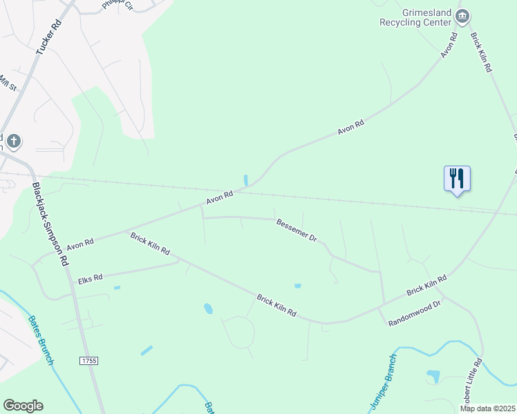 map of restaurants, bars, coffee shops, grocery stores, and more near 3125 Bessemer Drive in Greenville