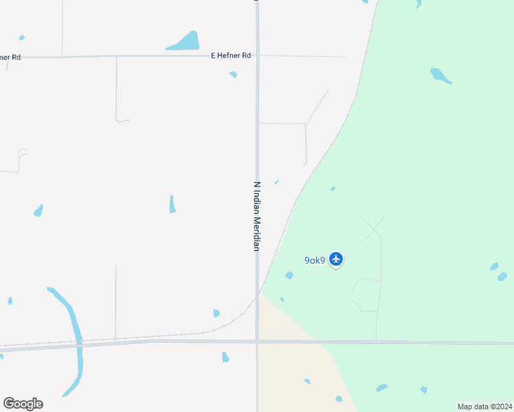 map of restaurants, bars, coffee shops, grocery stores, and more near 10025 North Indian Meridian Road in Jones