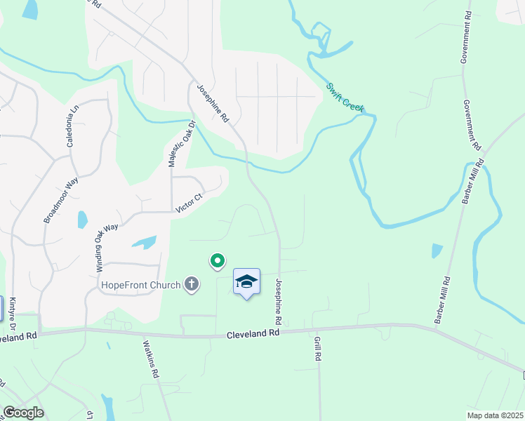 map of restaurants, bars, coffee shops, grocery stores, and more near 84 Grey Hawk Dr in Garner