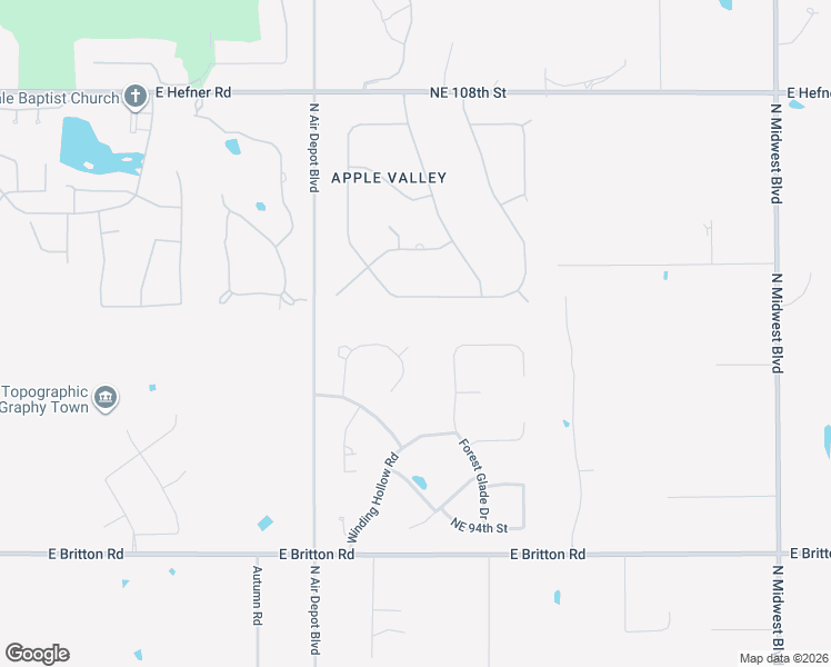 map of restaurants, bars, coffee shops, grocery stores, and more near 10017 Hidden Hollow Lane in Oklahoma City