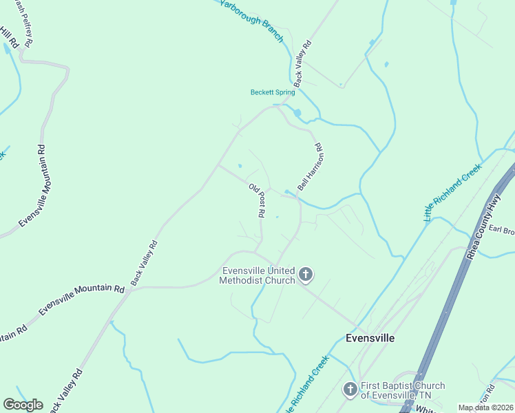 map of restaurants, bars, coffee shops, grocery stores, and more near 274 Old Post Road in Evensville