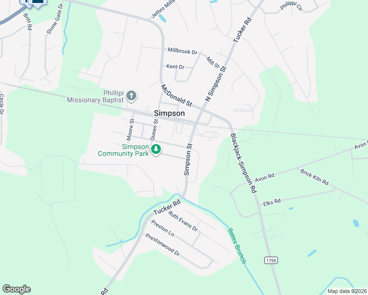 map of restaurants, bars, coffee shops, grocery stores, and more near 302-304 Simpson Street in Simpson