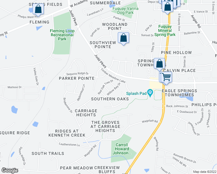 map of restaurants, bars, coffee shops, grocery stores, and more near 509 Aspen Grove Drive in Fuquay Varina