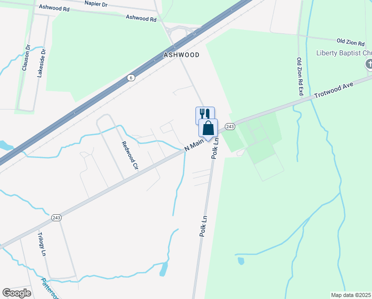 map of restaurants, bars, coffee shops, grocery stores, and more near 1731 North Main Street in Columbia
