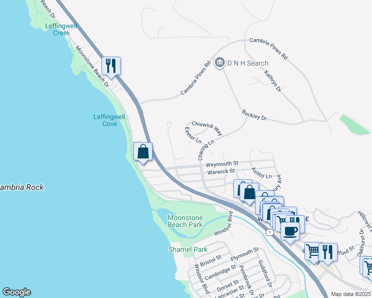 map of restaurants, bars, coffee shops, grocery stores, and more near 6200 Somerset Way in Cambria
