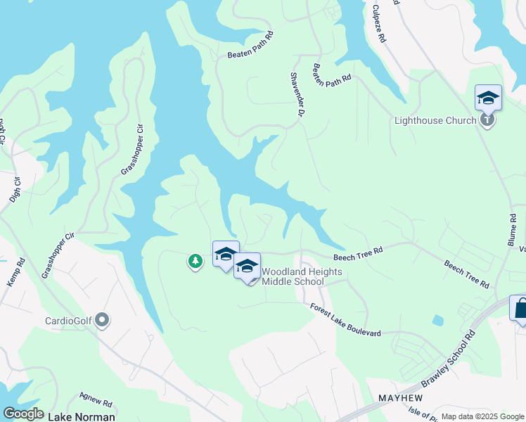 map of restaurants, bars, coffee shops, grocery stores, and more near 140 Pomeroy Lane in Mooresville