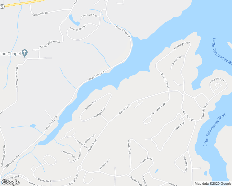 map of restaurants, bars, coffee shops, grocery stores, and more near 140 Ganega Trail in Vonore