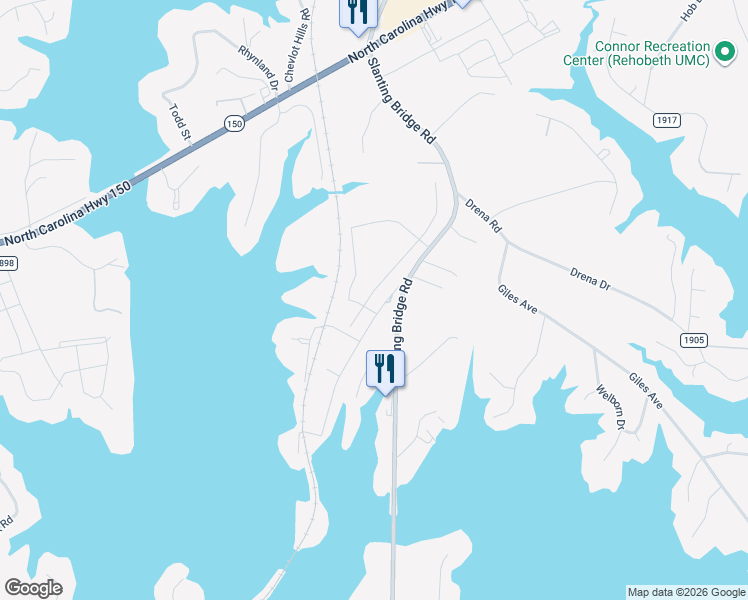 map of restaurants, bars, coffee shops, grocery stores, and more near 4416 Enoch Drive in Sherrills Ford
