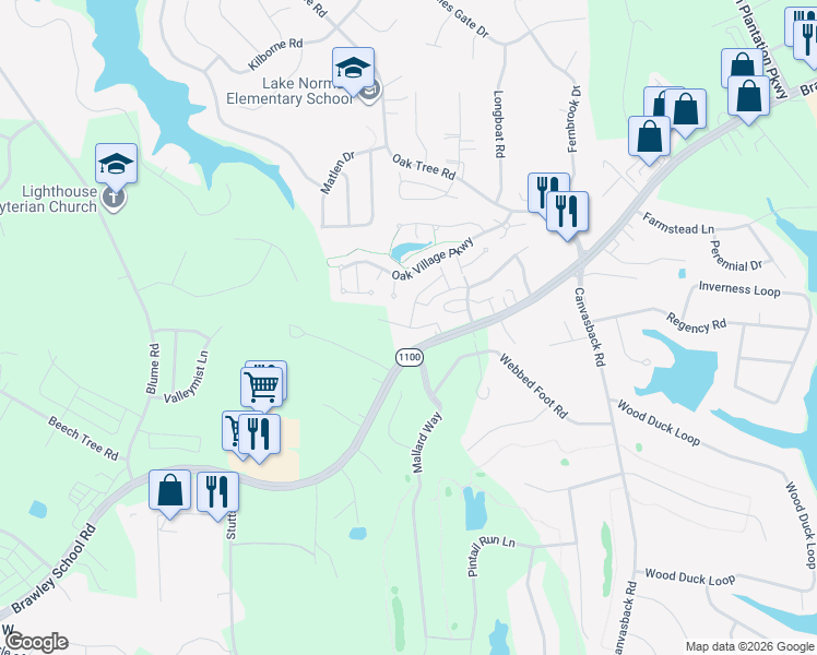map of restaurants, bars, coffee shops, grocery stores, and more near 147 Clusters Circle in Mooresville