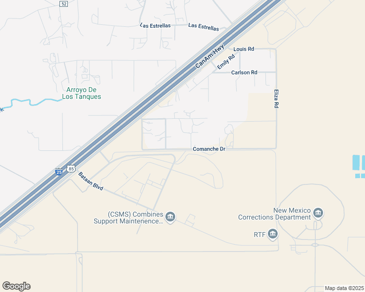 map of restaurants, bars, coffee shops, grocery stores, and more near 47 Comanche Drive in Santa Fe