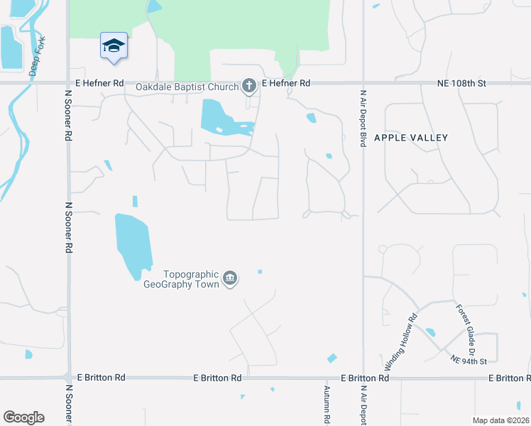 map of restaurants, bars, coffee shops, grocery stores, and more near 6509 Northeast 101st Street in Oklahoma City