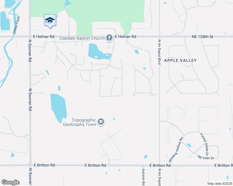 map of restaurants, bars, coffee shops, grocery stores, and more near 6509 Northeast 101st Street in Oklahoma City