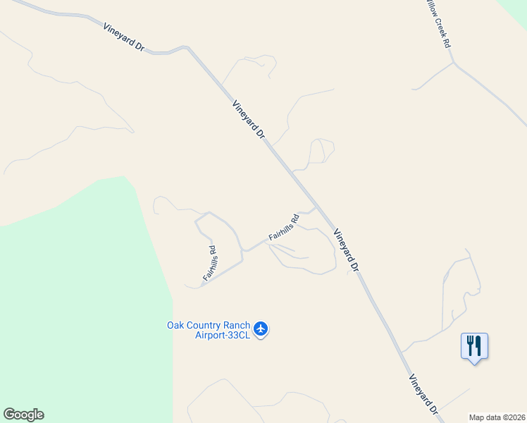 map of restaurants, bars, coffee shops, grocery stores, and more near 5410-5434 Fairhills Road in Paso Robles