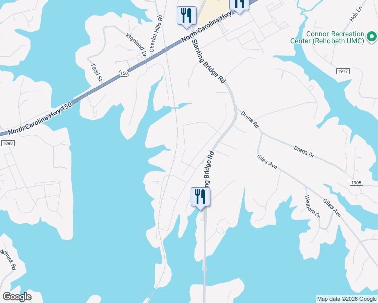map of restaurants, bars, coffee shops, grocery stores, and more near 4416 Enoch Drive in Sherrills Ford
