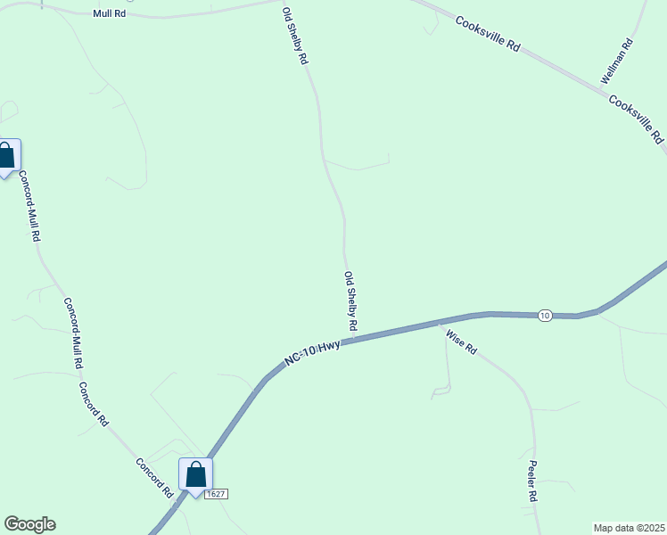 map of restaurants, bars, coffee shops, grocery stores, and more near 7469 Old Shelby Road in Vale