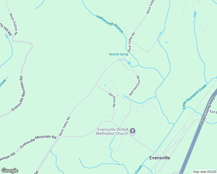 map of restaurants, bars, coffee shops, grocery stores, and more near 406 Old Post Road in Evensville