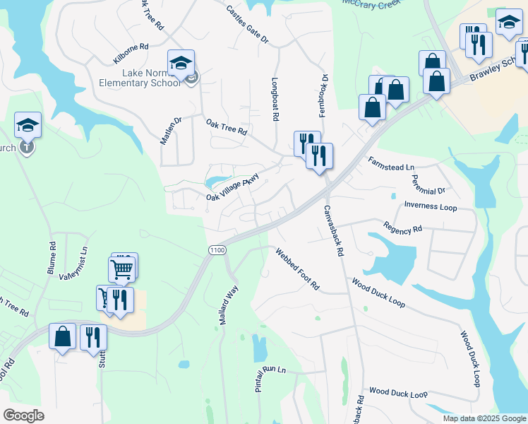 map of restaurants, bars, coffee shops, grocery stores, and more near 918 Brawley School Road in Mooresville