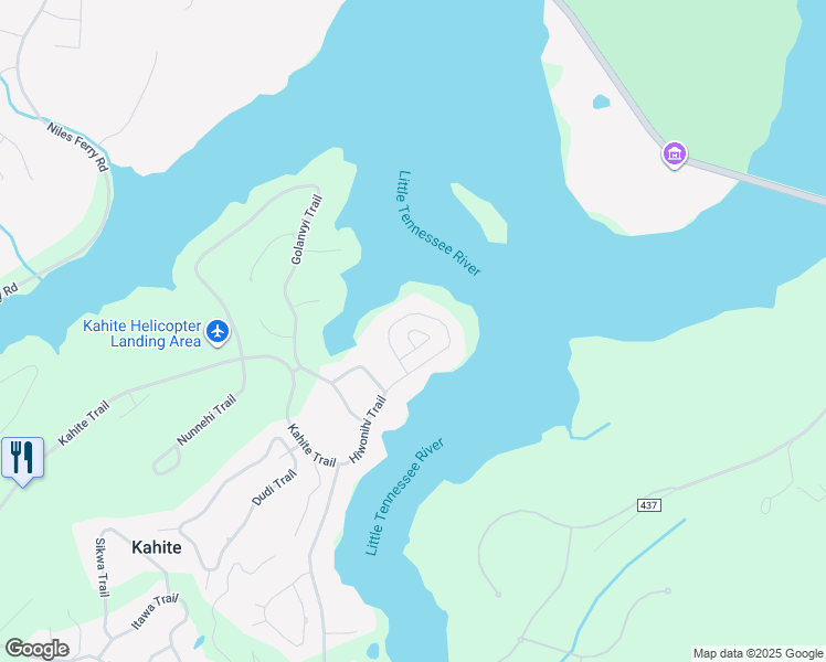 map of restaurants, bars, coffee shops, grocery stores, and more near 224 Higoliya Trail in Vonore