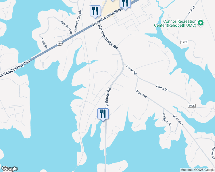 map of restaurants, bars, coffee shops, grocery stores, and more near 4350 Slanting Bridge Road in Sherrills Ford