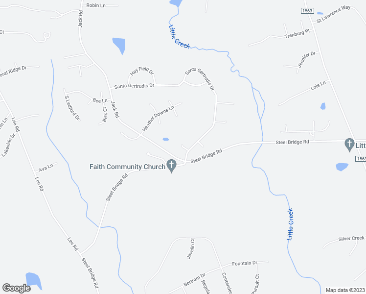 map of restaurants, bars, coffee shops, grocery stores, and more near Ok Corral Drive in Clayton