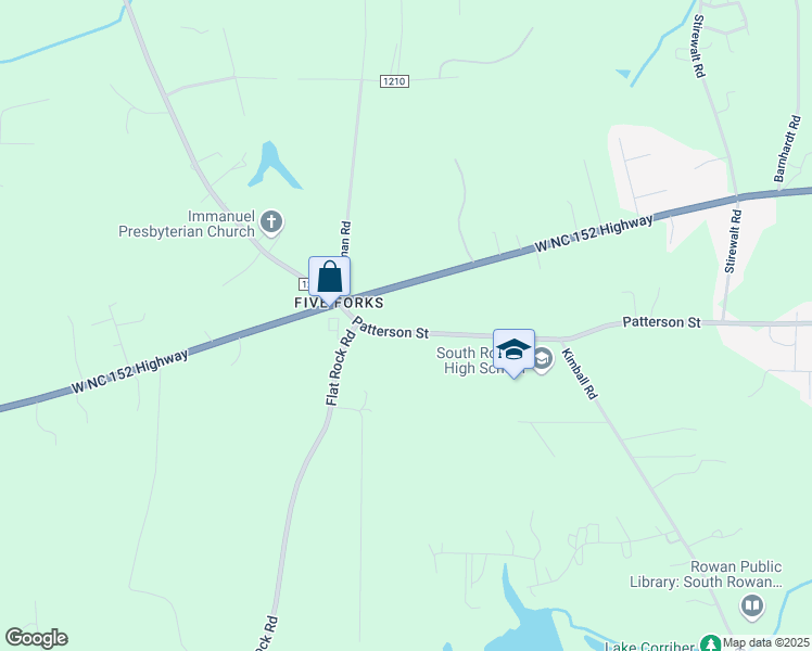 map of restaurants, bars, coffee shops, grocery stores, and more near 2285 West North Carolina 152 Highway in China Grove