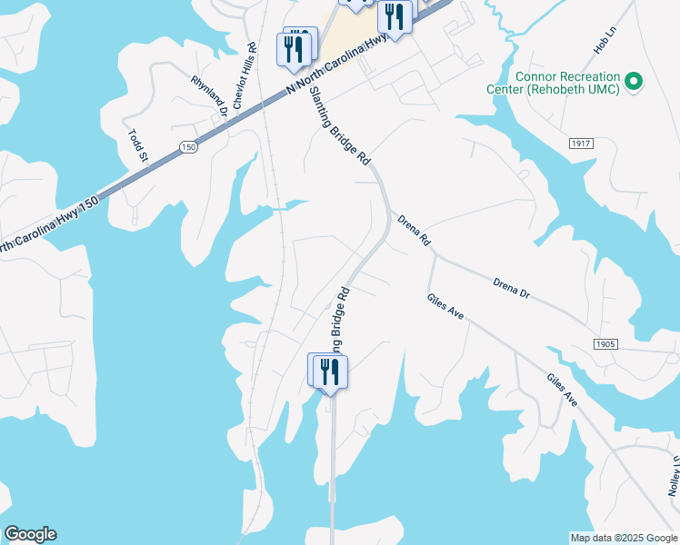 map of restaurants, bars, coffee shops, grocery stores, and more near 4387-4447 Slanting Bridge Rd in Sherrills Ford