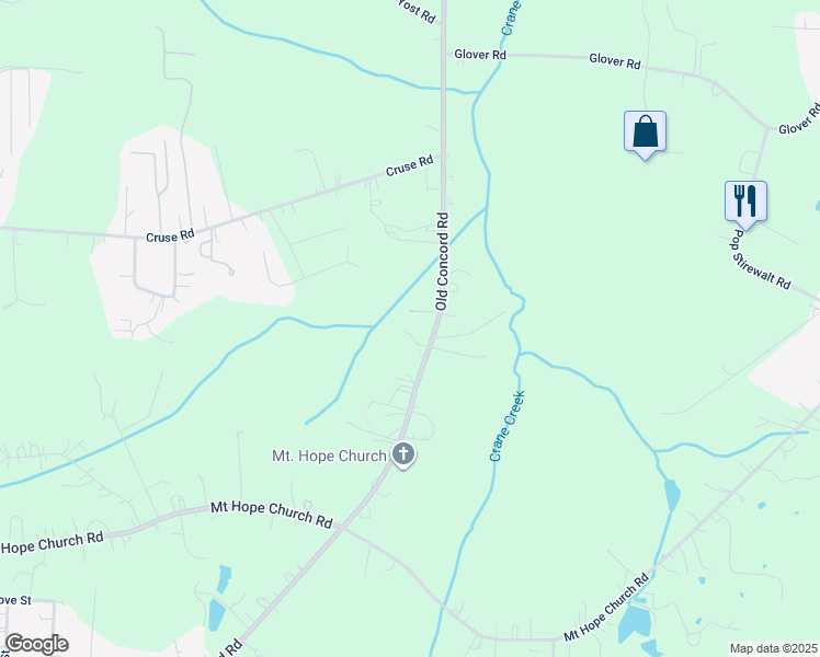 map of restaurants, bars, coffee shops, grocery stores, and more near 6609 Old Concord Road in Salisbury
