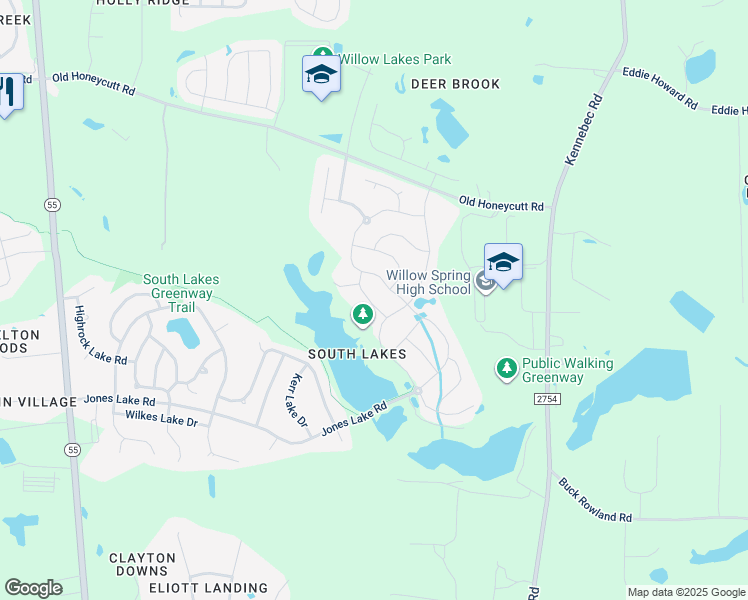 map of restaurants, bars, coffee shops, grocery stores, and more near 519 Catfish Lake Drive in Fuquay-Varina