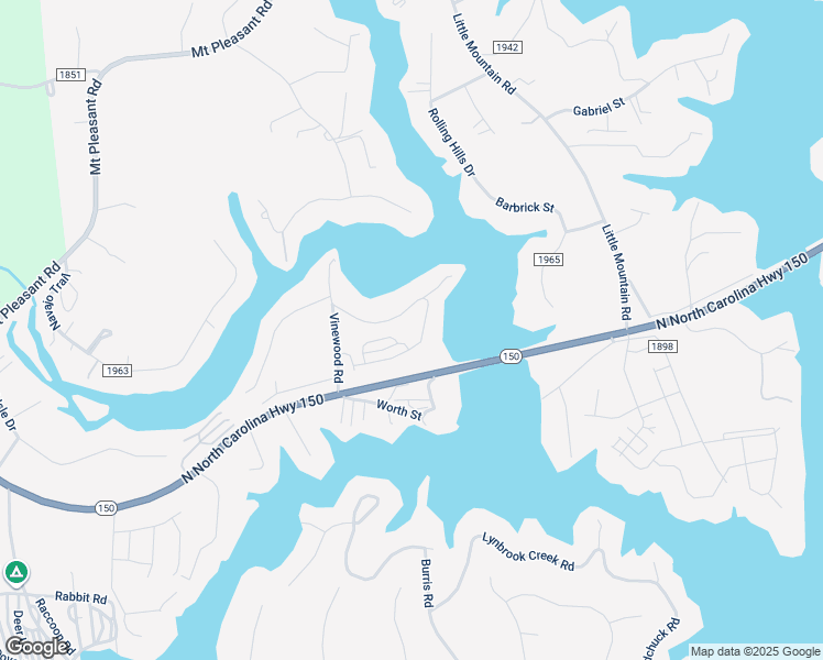 map of restaurants, bars, coffee shops, grocery stores, and more near 7151 Vinewood Rd in Sherrills Ford