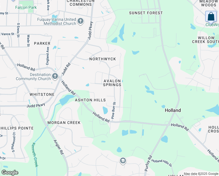 map of restaurants, bars, coffee shops, grocery stores, and more near 311 Pine Burr Street in Fuquay Varina