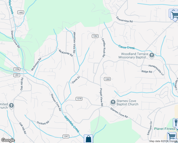 map of restaurants, bars, coffee shops, grocery stores, and more near 9 Karen Place in Asheville