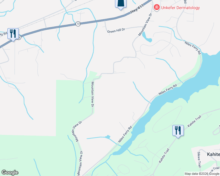 map of restaurants, bars, coffee shops, grocery stores, and more near 329 Mountain View Drive in Vonore