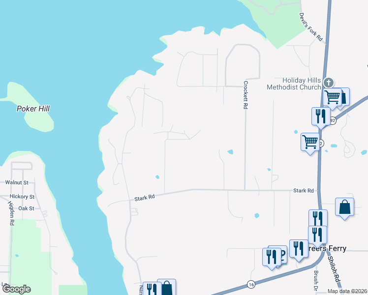 map of restaurants, bars, coffee shops, grocery stores, and more near 10 Pure Country Road in Greers Ferry