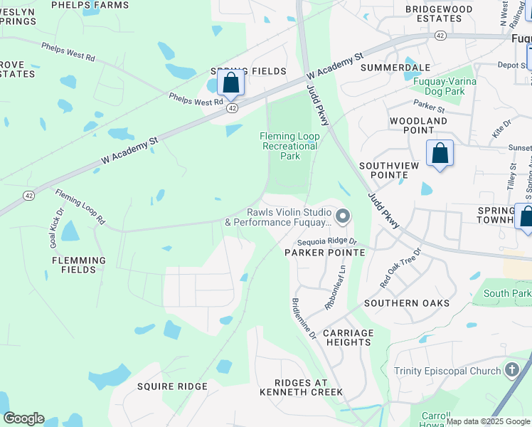 map of restaurants, bars, coffee shops, grocery stores, and more near 1033 Parkers Ridge Drive in Fuquay Varina
