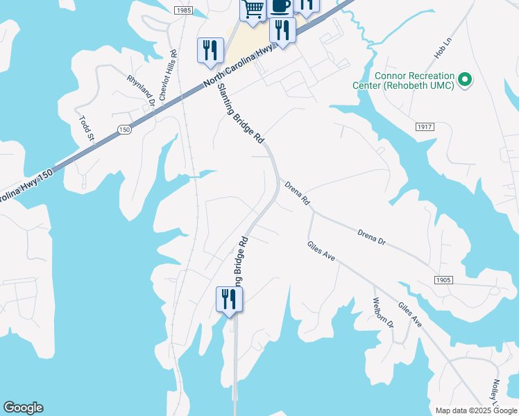 map of restaurants, bars, coffee shops, grocery stores, and more near 4387-4447 Slanting Bridge Rd in Sherrills Ford